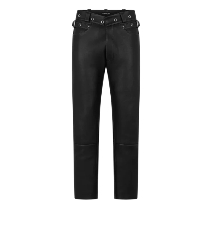 Pantaloni de motociclist din piele granulată Pantaloni de motociclist din piele granulată