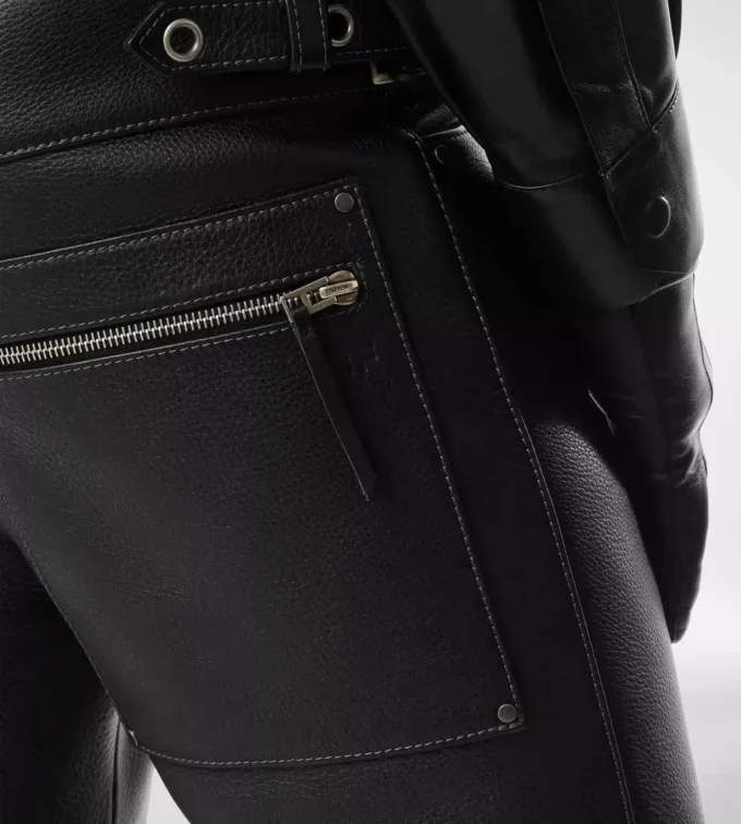 Pantaloni de motociclist din piele granulată Pantaloni de motociclist din piele granulată