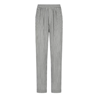 Pantaloni de pijama din mătase cu dungi și bordură