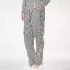 Pantaloni de pijama din mătase cu dungi și bordură Pantaloni de pijama din mătase cu dungi și bordură