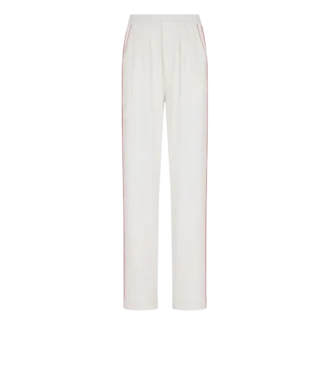 Pantaloni de pijama din mătase twill cu bordură