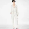 Pantaloni de pijama din mătase twill cu bordură Pantaloni de pijama din mătase twill cu bordură