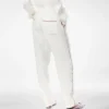 Pantaloni de pijama din mătase twill cu bordură Pantaloni de pijama din mătase twill cu bordură