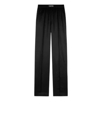 Pantaloni de pijama din satin de mătase elastic