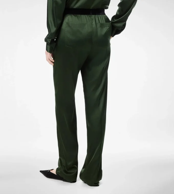Pantaloni de pijama din satin de mătase elastic Pantaloni de pijama din satin de mătase elastic