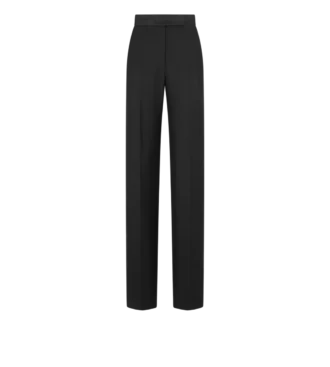 Pantaloni de smoking cu talie înaltă din amestec de lână și mătase