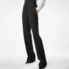 Pantaloni de smoking cu talie înaltă din amestec de lână și mătase Pantaloni de smoking cu talie înaltă din amestec de lână și mătase