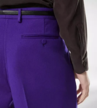 Pantaloni din cașmir cu țesătură twill dublă divizibilă