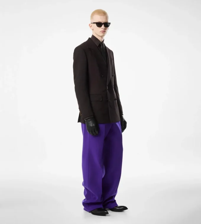 Pantaloni din cașmir cu țesătură twill dublă divizibilă Pantaloni din cașmir cu țesătură twill dublă divizibilă