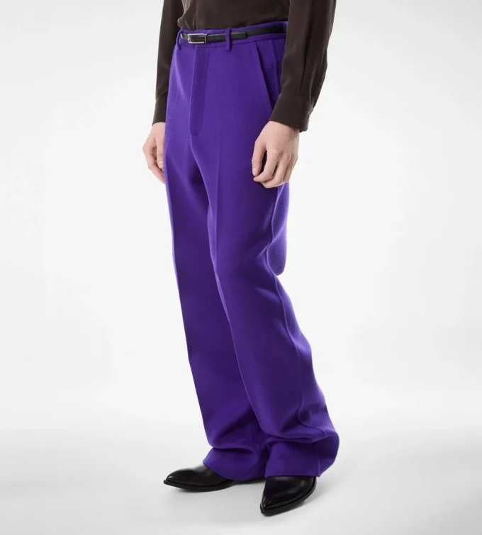 Pantaloni din cașmir cu țesătură twill dublă divizibilă Pantaloni din cașmir cu țesătură twill dublă divizibilă