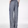 Pantaloni din georgette de mătase brodați cu paiete Pantaloni din georgette de mătase brodați cu paiete