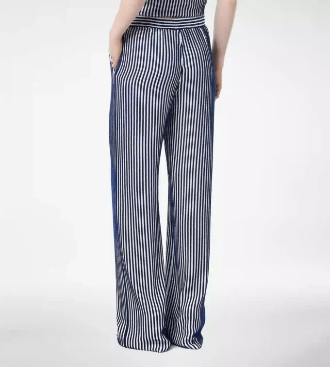 Pantaloni din georgette de mătase brodați cu paiete Pantaloni din georgette de mătase brodați cu paiete
