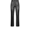 Pantaloni din piele nappa cu cinci buzunare și logo Tf în relief Pantaloni din piele nappa cu cinci buzunare și logo Tf în relief
