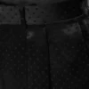 Pantaloni din satin cu buline jacquard și pli dublu