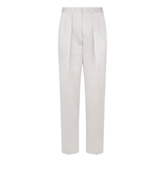 Pantaloni din satin texturat cu pli dublu