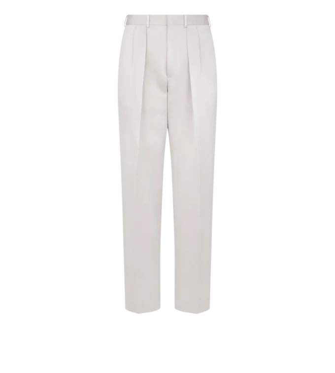 Pantaloni din satin texturat cu pli dublu