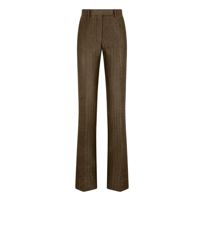 Pantaloni drepți croco jacquard