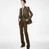 Pantaloni drepți croco jacquard