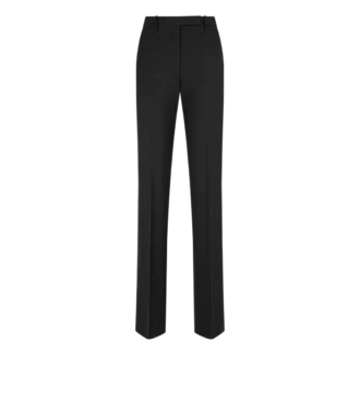 Pantaloni drepți croiți din amestec de lână și mătase