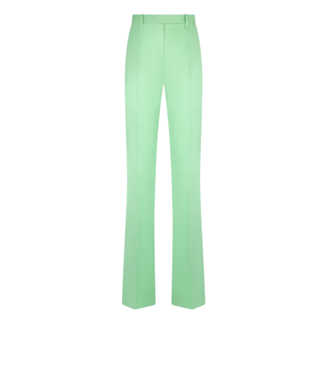 Pantaloni drepți croiți din bumbac spălat și amestec de mătase Duchesse Pantaloni drepți croiți din bumbac spălat și amestec de mătase Duchesse