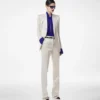 Pantaloni drepți croiți din bumbac spălat și amestec de mătase Duchesse Pantaloni drepți croiți din bumbac spălat și amestec de mătase Duchesse