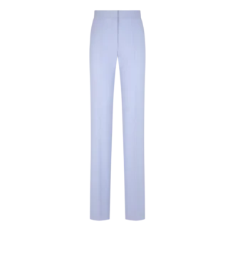 Pantaloni drepți croiți din lână ușoară cu două fețe