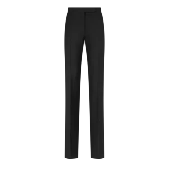 Pantaloni drepți de smoking din amestec de lână și mătase