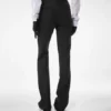 Pantaloni drepți de smoking din amestec de lână și mătase Pantaloni drepți de smoking din amestec de lână și mătase