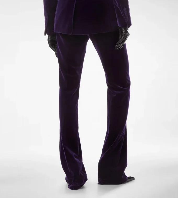 Pantaloni drepți din catifea de bumbac Pantaloni drepți din catifea de bumbac