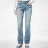 Pantaloni drepți din denim spălați cu pietre Pantaloni drepți din denim spălați cu pietre
