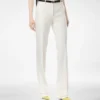Pantaloni drepți din lână și mătase cu dungi în nuanțe de umbră Pantaloni drepți din lână și mătase cu dungi în nuanțe de umbră
