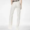Pantaloni drepți din lână și mătase cu dungi în nuanțe de umbră Pantaloni drepți din lână și mătase cu dungi în nuanțe de umbră