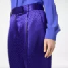 Pantaloni drepți plisați din jacquard cu buline Pantaloni drepți plisați din jacquard cu buline