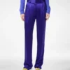 Pantaloni drepți plisați din jacquard cu buline Pantaloni drepți plisați din jacquard cu buline