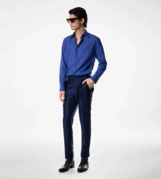 Pantaloni Dyllan din mohair și mătase