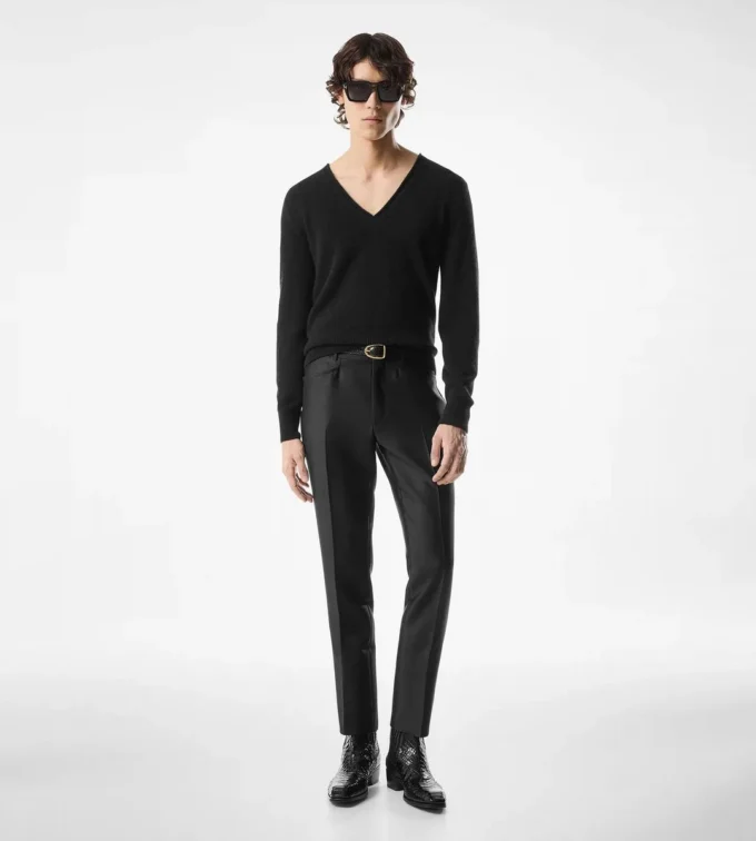 Pantaloni Dyllan din mohair și mătase