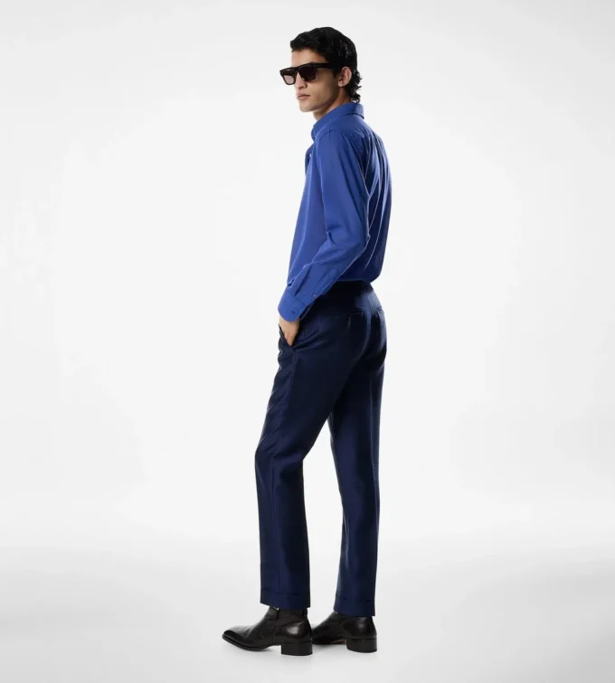 Pantaloni Dyllan din mohair și mătase Pantaloni Dyllan din mohair și mătase