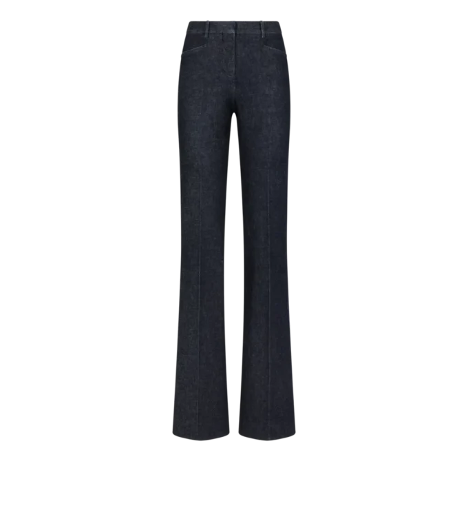 Pantaloni evazați din denim croiți pe măsură