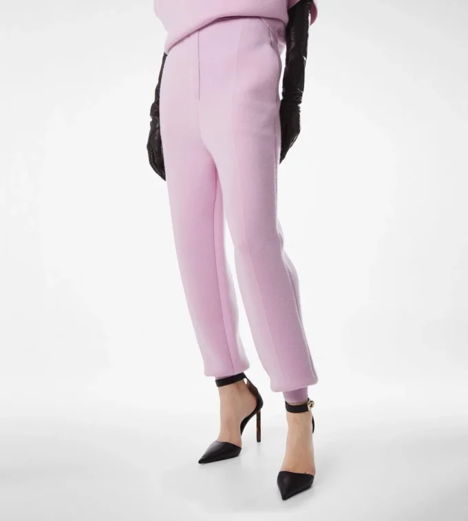 Pantaloni jogging sculpturali din amestec de cașmir ultrafin Pantaloni jogging sculpturali din amestec de cașmir ultrafin