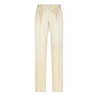 Pantaloni plisați din mătase și lână