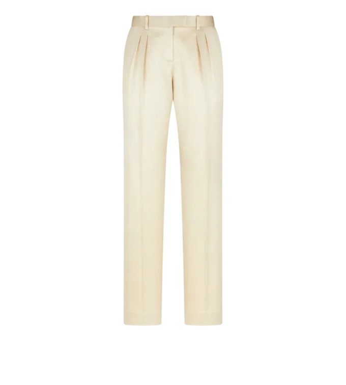 Pantaloni plisați din mătase și lână Pantaloni plisați din mătase și lână