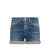 Pantaloni scurți confortabili din denim spălat cu pietre Pantaloni scurți confortabili din denim spălat cu pietre