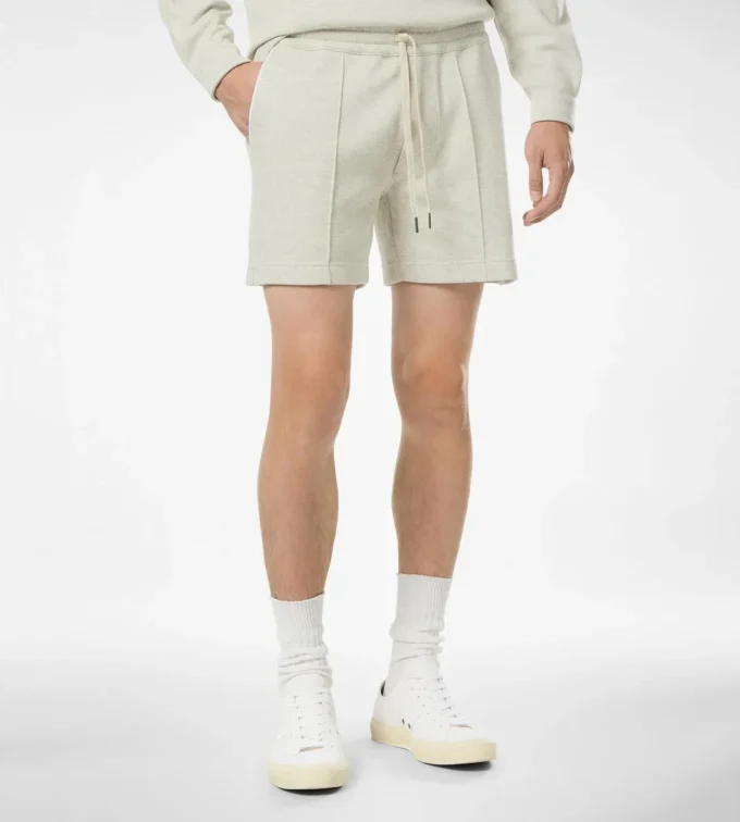 Pantaloni scurți din bumbac, mătase și cașmir