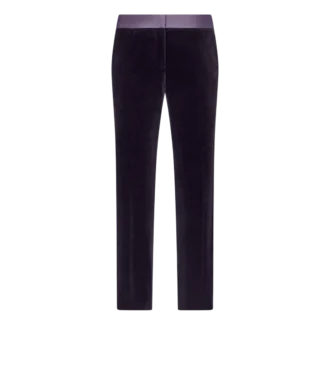 Pantaloni skinny din catifea, croiți ca un smoking