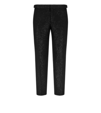 Pantaloni ușori din bouclé cu paiete