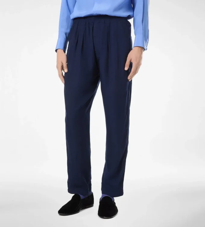 Pantaloni ușori din lyocell, cu pliuri, pentru relaxare