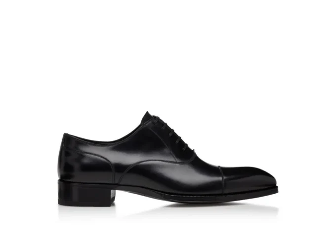 Pantofi cu șireturi din piele netedă Elkan Cap Toe