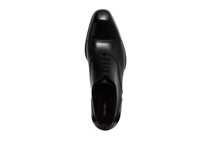 Pantofi cu șireturi din piele netedă Elkan Cap Toe