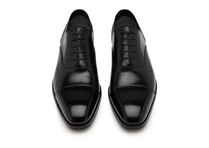 Pantofi cu șireturi din piele netedă Elkan Cap Toe
