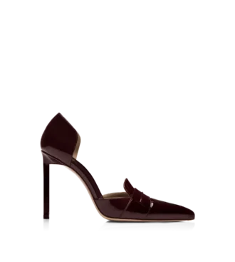 Pantofi cu toc Eva D’Orsay din piele lăcuită